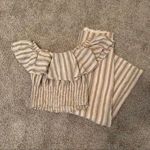 Linen Matching Set in Cocoa & Cream ❗️❗️